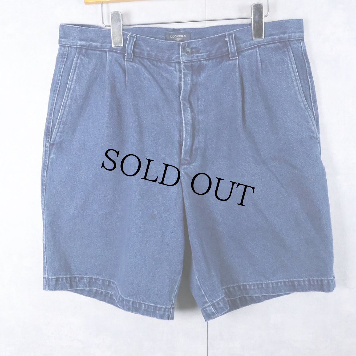 画像1: DOCKERS 2タック デニムショーツ W35 (1)