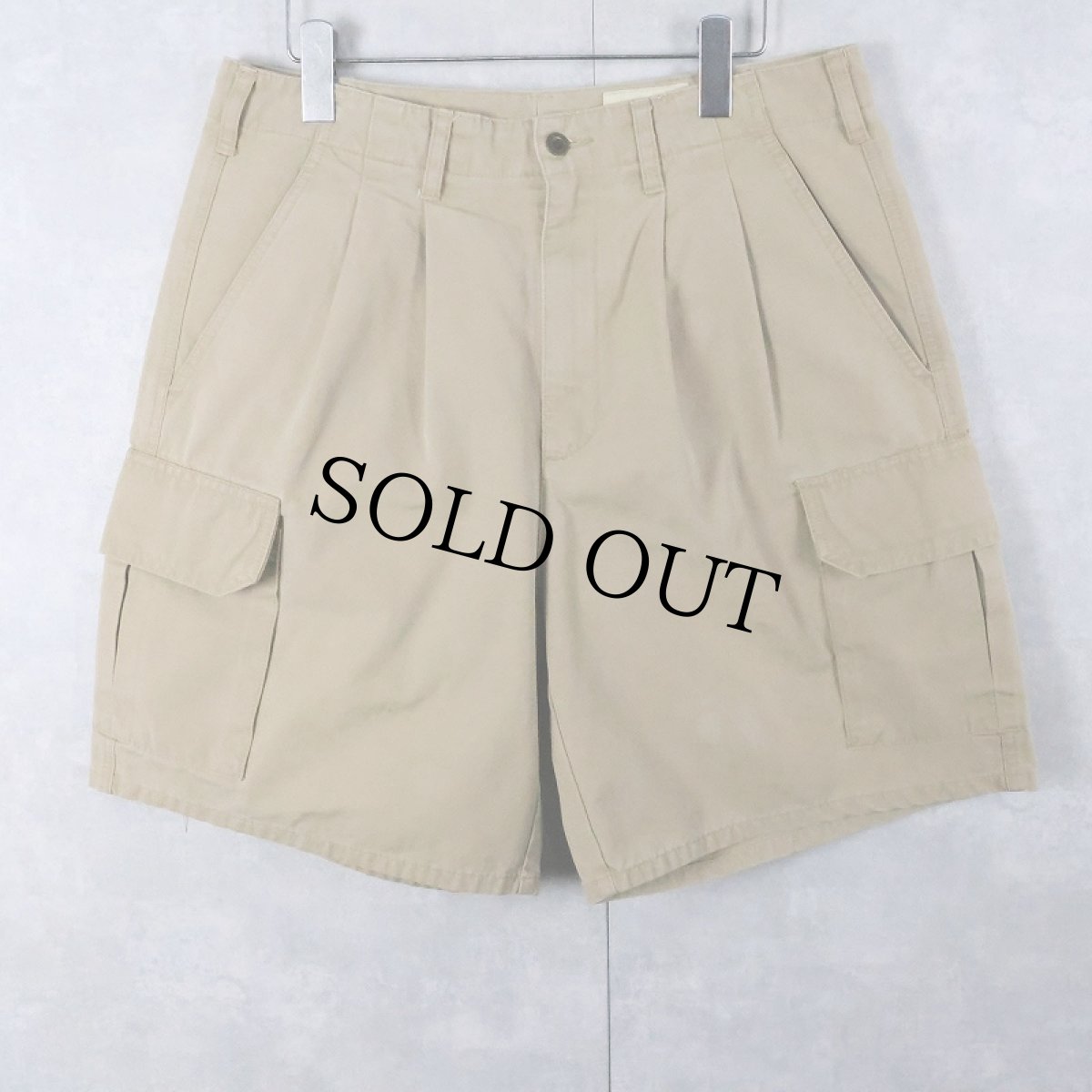 画像1: Eddie Bauer 2タック コットンチノカーゴショーツ W31 (1)