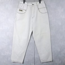 画像1: J.O.B.b CLOTHING CO. ロゴ刺繍 ホワイトデニムペインターパンツ W32 (1)