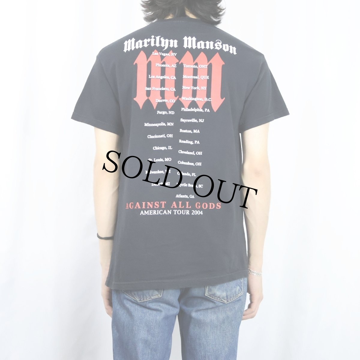 画像3: 2004 MARILYN MANSON "AGAINST ALL GODS" ロックバンドツアーTシャツ BLACK M (3)