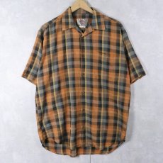 画像1: 90's THE TERRITORY AHEAD チェック柄 オープンカラーシャツ M (1)