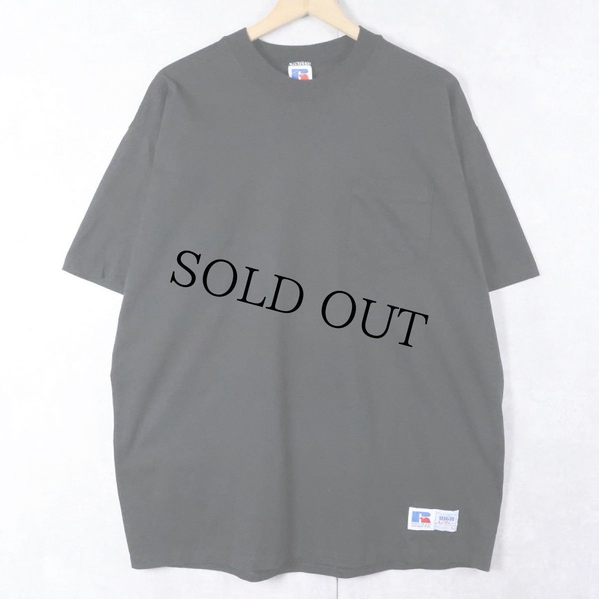 画像1: 90's RUSSELL ATHLETIC USA製 ポケットTシャツ BLACK L (1)