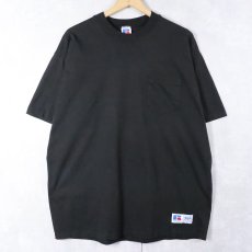 画像1: 90's RUSSELL ATHLETIC USA製 ポケットTシャツ BLACK L (1)