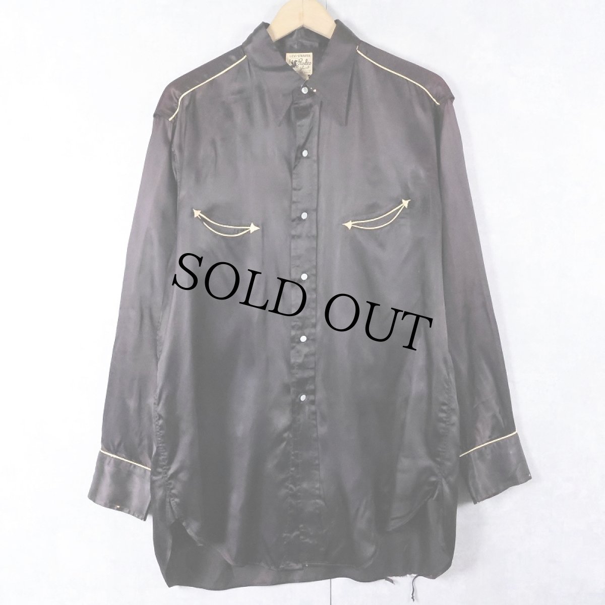 画像1: 30〜40's LEVI'S "RODEO SHIRT" サテンウエスタンシャツ SIZE15 1/2 (1)