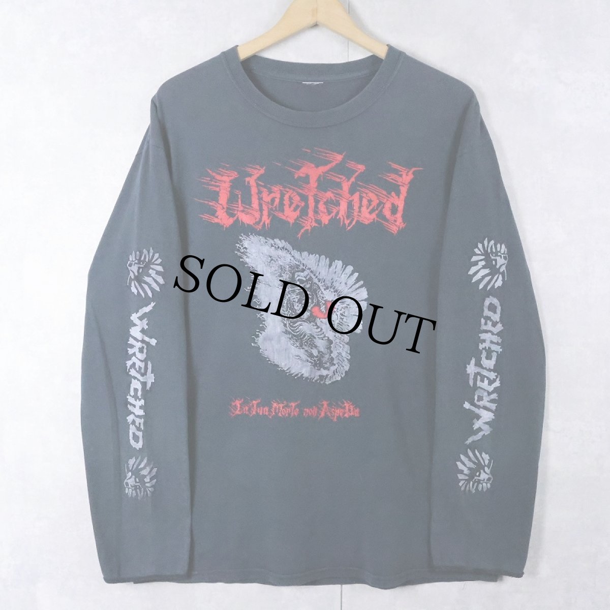 画像1: The Wretched "La Tua Morte Non Aspetta" ハードコアパンクバンドロンT (1)