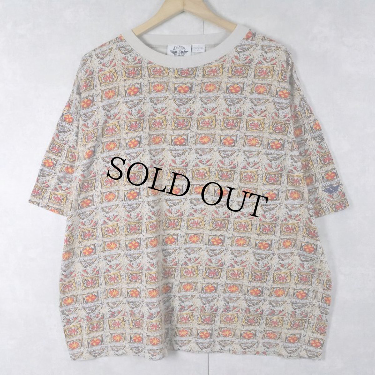画像1: DOCKERS 総柄 プリントTシャツ L (1)