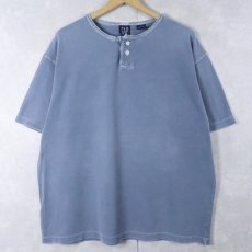 画像1: 90's GAP ヘンリーネック 鹿の子Tシャツ L (1)