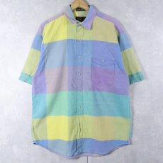 画像1: 80's Eddie Bauer チェック柄 コットンシャツ L (1)