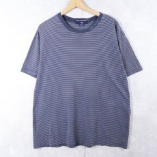 画像1: 90's POLO SPORT Ralph Lauren ロゴ刺繍 ボーダー柄 Tシャツ L (1)