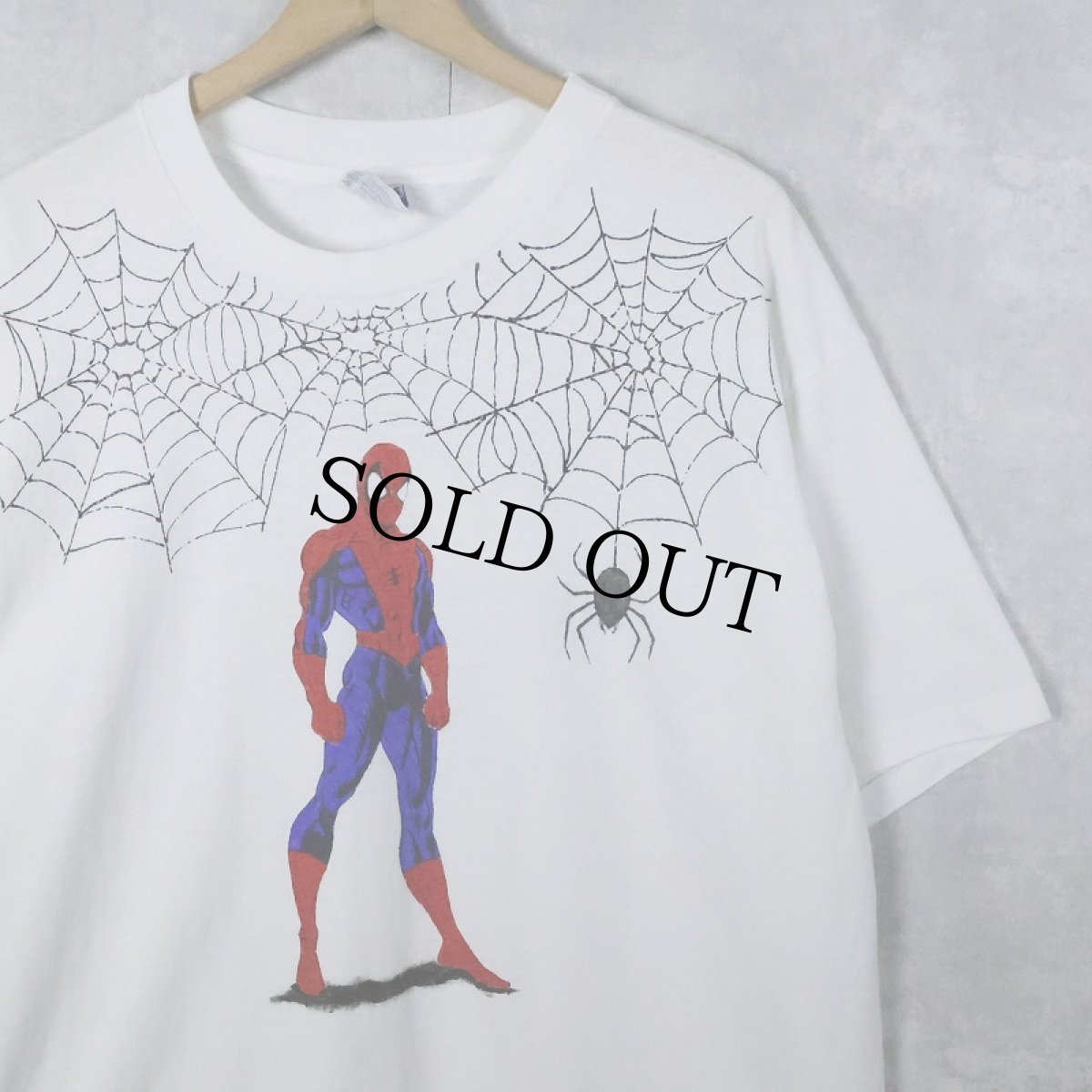 画像1: 80's SPIDER-MAN ハンドペイントTシャツ XL (1)