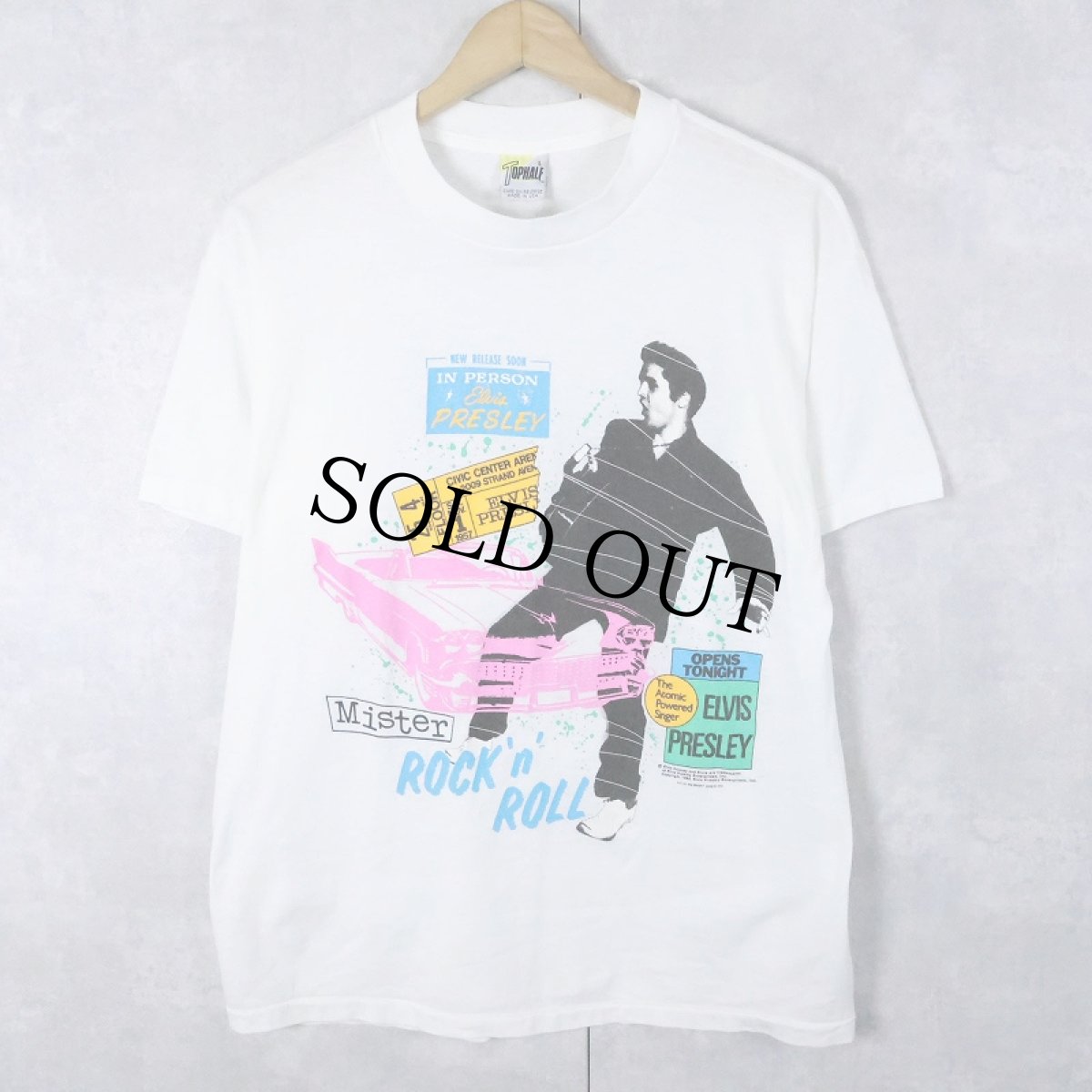 画像1: 80's Elvis Presley USA製 ミュージシャンプリントTシャツ L (1)