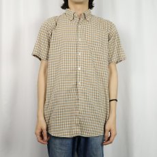 画像2: 60's SILVERWOODS 3点留め チェック柄 コットンボタンダウンシャツ M (2)