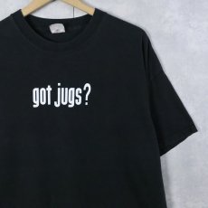 画像1: got jugs? 広告パロディ プリントTシャツ BLACK XL (1)