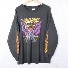 画像1: BAD BONES USA製 ヘヴィメタルバンドプリントロンT BLACK XL (1)