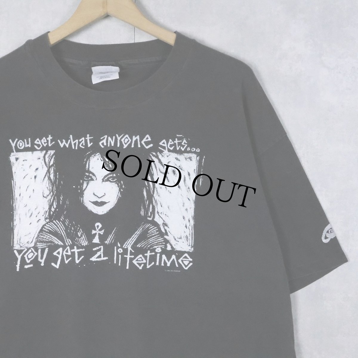 画像1: 90's DC COMICS "Sandman Death" アメコミキャラクタープリントTシャツ BLACK XL (1)