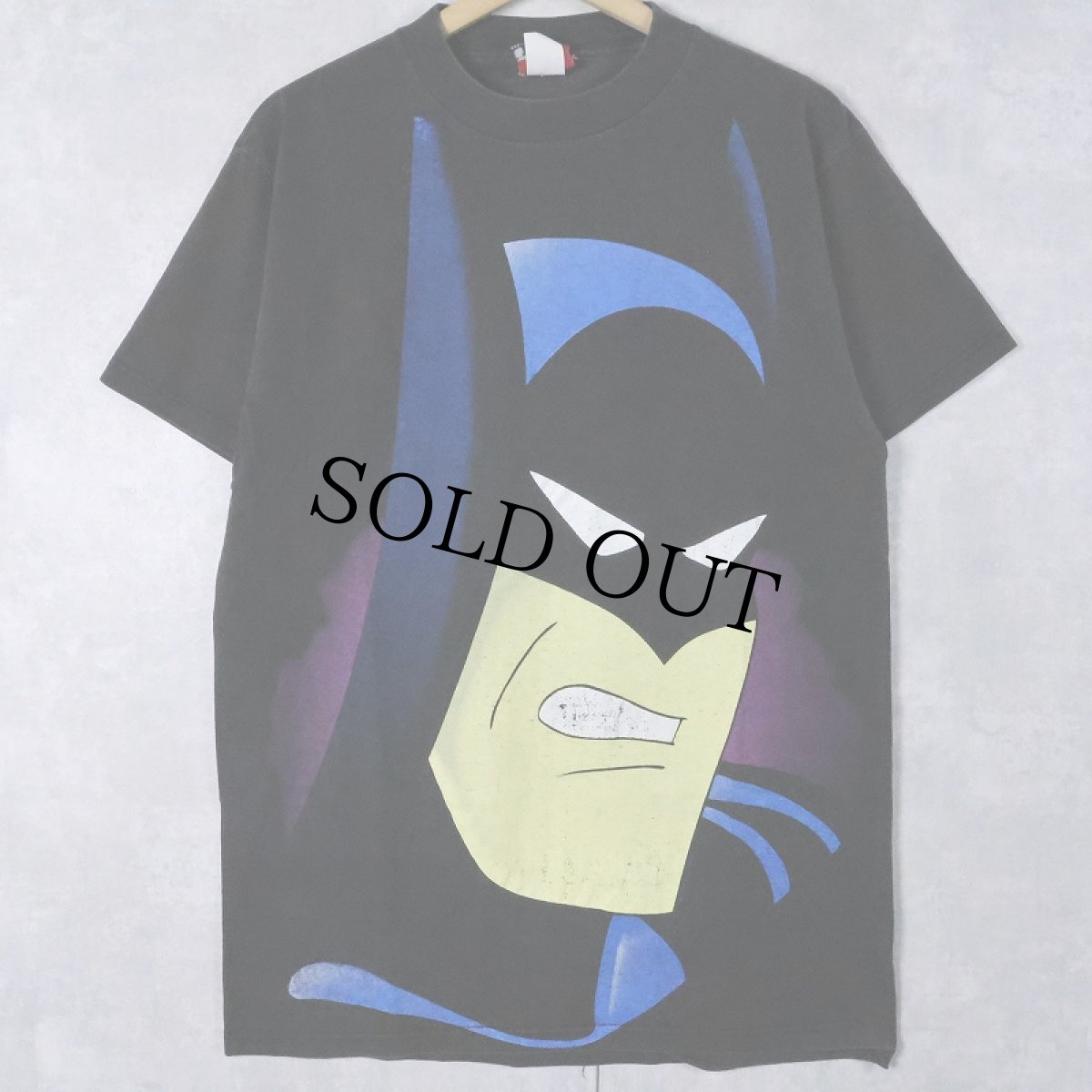 画像1: 90's DC COMICS BATMAN アメコミキャラクター 大判プリントTシャツ BLACK L (1)