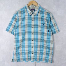 画像1: 2013SS Patagonia チェック柄 シアサッカーシャツ L (1)