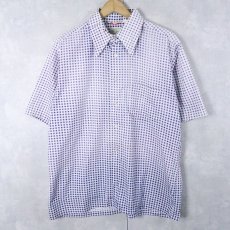 画像1: 70's L.L.Bean 筆記体タグ ギンガムチェック柄 コットン×レーヨンシャツ L (1)