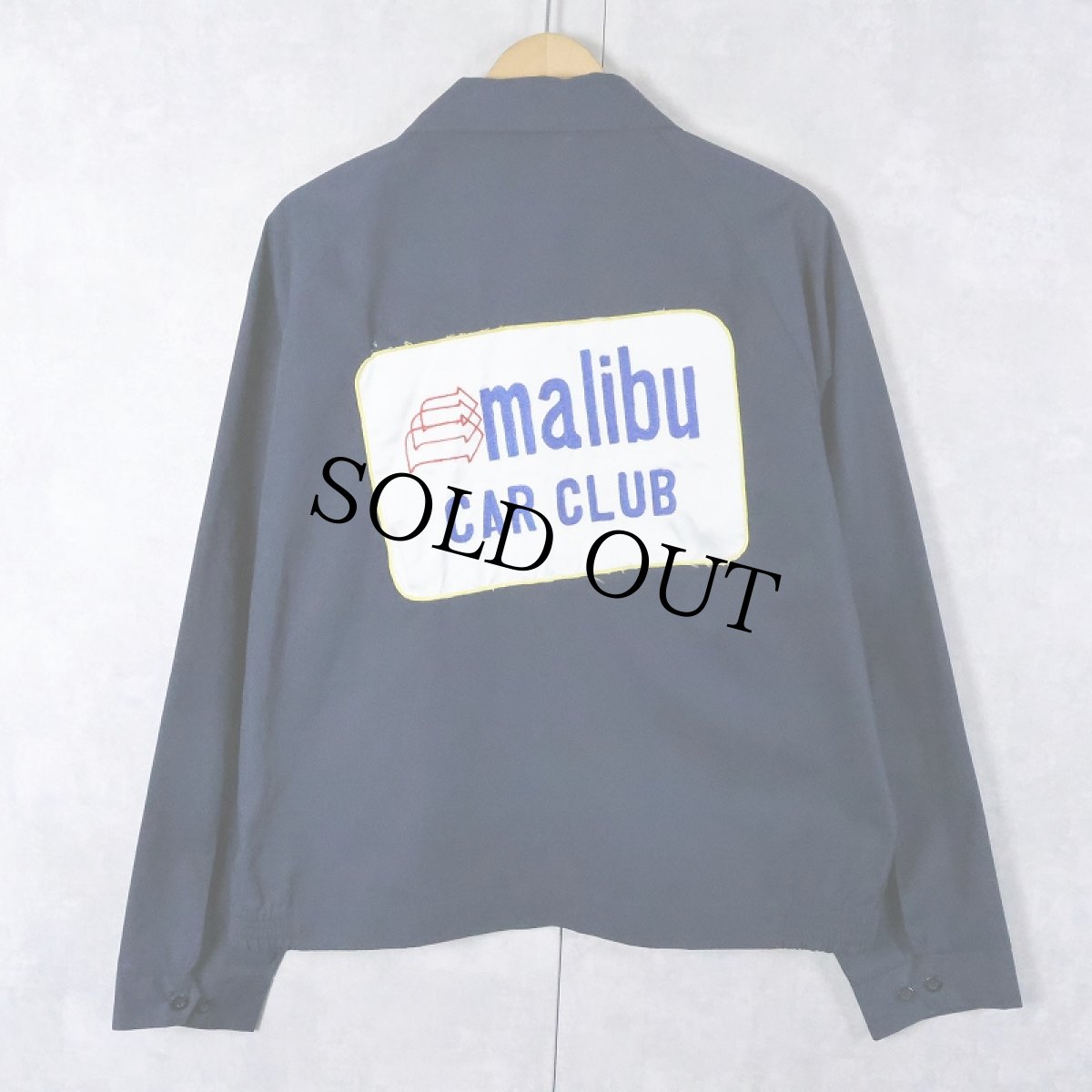 画像2: 70's TOWN CRAFT "malibu CAR CLUB" ワッペン付き スイングトップ NAVY L (2)