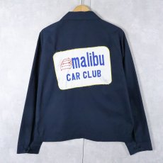 画像2: 70's TOWN CRAFT "malibu CAR CLUB" ワッペン付き スイングトップ NAVY L (2)
