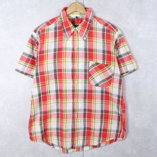画像1: 60〜70's Island in the Sun チェック柄 コットンシャツ M (1)
