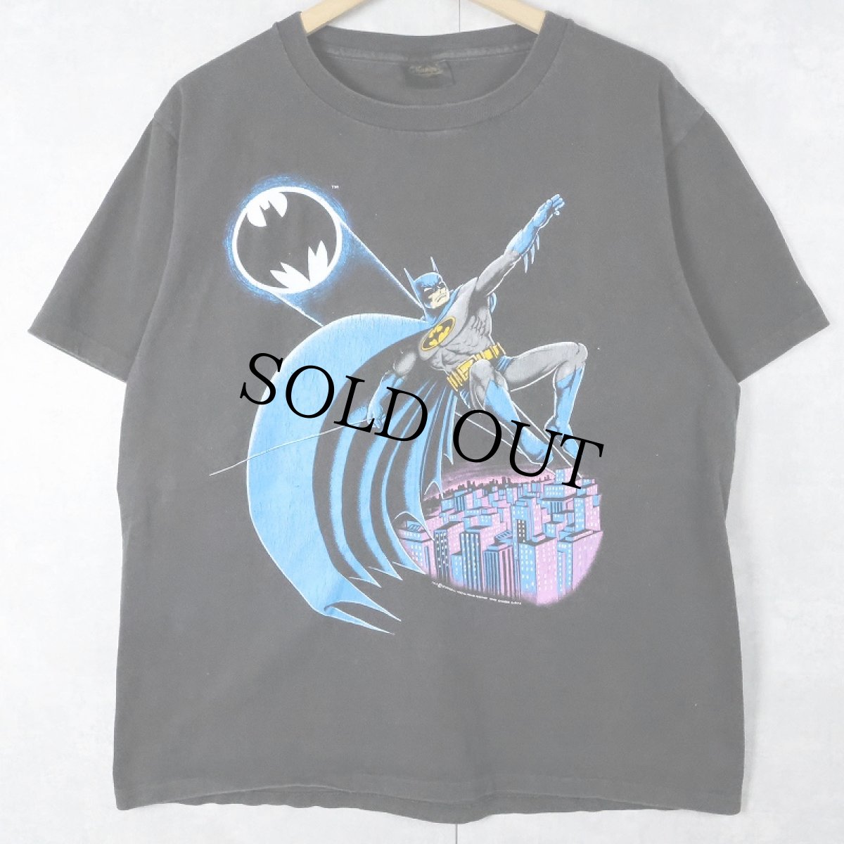 画像1: 80's DC COMICS BATMAN USA製 アメコミキャラクター プリントTシャツ BLACK L (1)