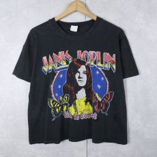 画像1: 70's〜 Janis Joplin ミュージシャンプリントTシャツ BLACK (1)