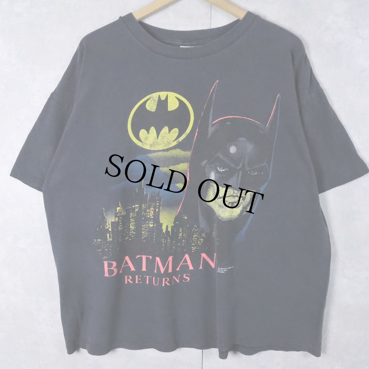 画像1: 90's DC COMICS BATMAN USA製 アメコミキャラクター プリントTシャツ BLACK XL (1)