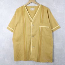 画像1: 70's Weldon ストライプ柄 コットン×ポリエステルパジャマシャツ M (1)
