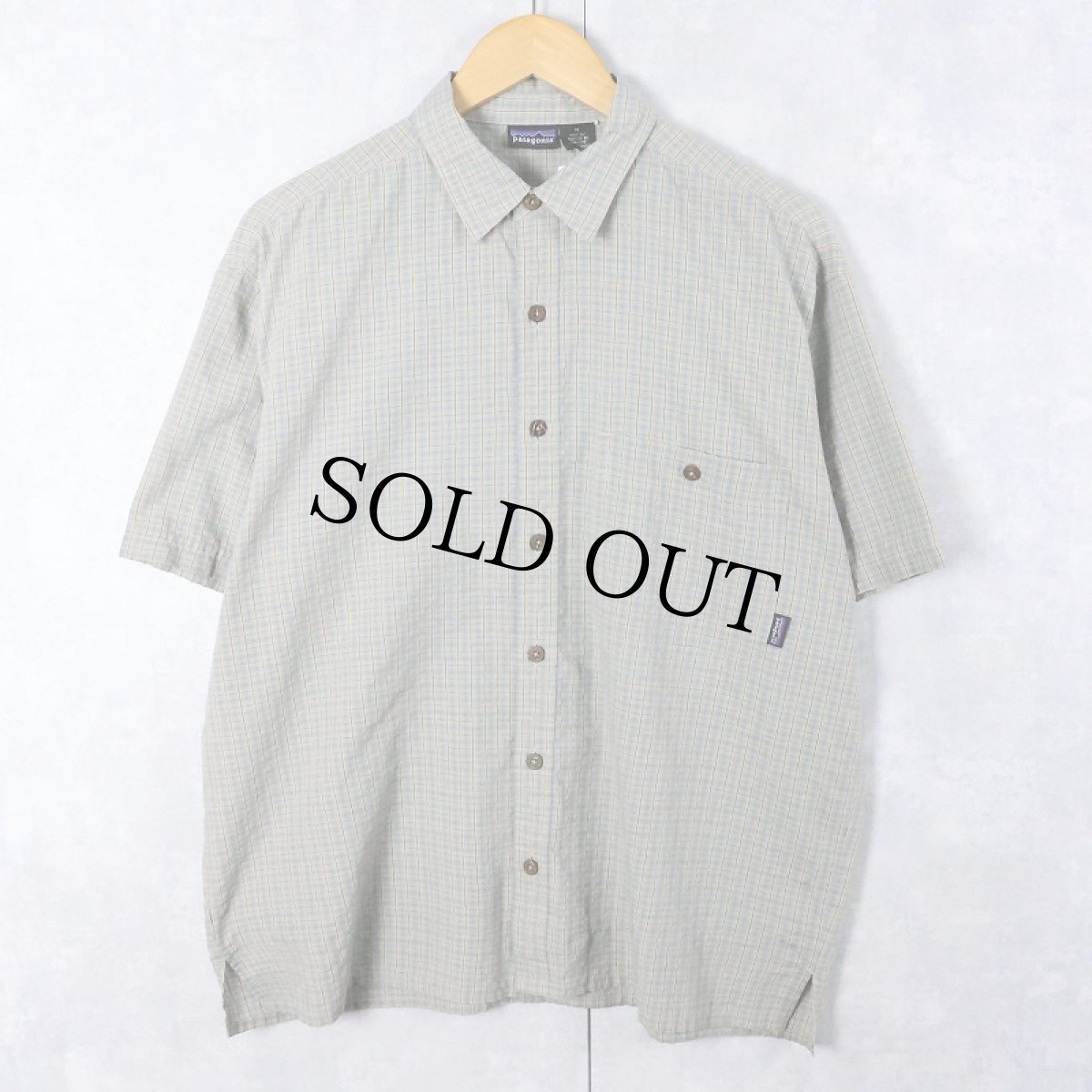 画像1: 【お客様HOLD中】2000's Patagonia チェック柄 シアサッカーシャツ M (1)