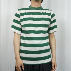画像2: 70's JCPenney ボーダー柄 ポケットTシャツ M (2)