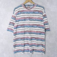 画像1: 90's〜 BOLT サーフブランド ボーダー柄 Tシャツ XL (1)