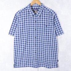 画像1: Patagonia チェック柄 シアサッカーシャツ L  (1)