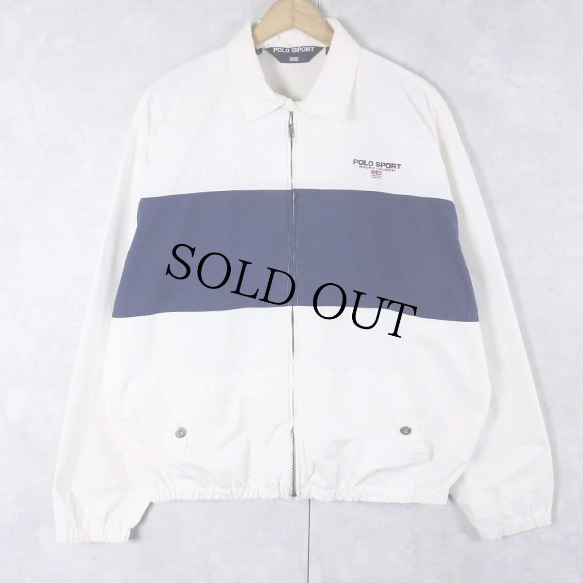 画像1: 90's POLO SPORT Ralph Lauren ロゴ刺繍 切り替えデザイン コットンスイングトップ M (1)