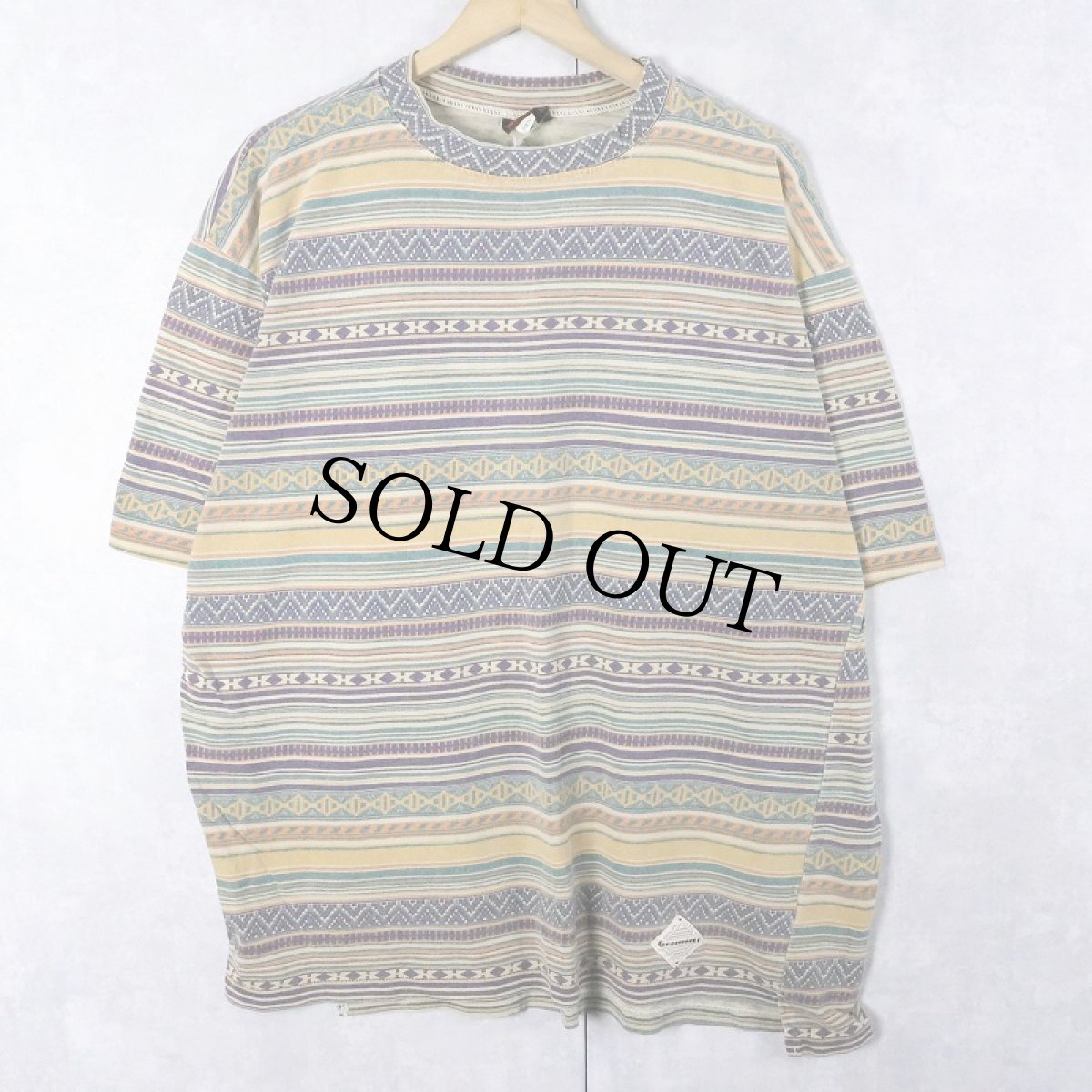 画像1: 90's GRAMICCI USA製 ネイティブボーダー柄 Tシャツ XL (1)
