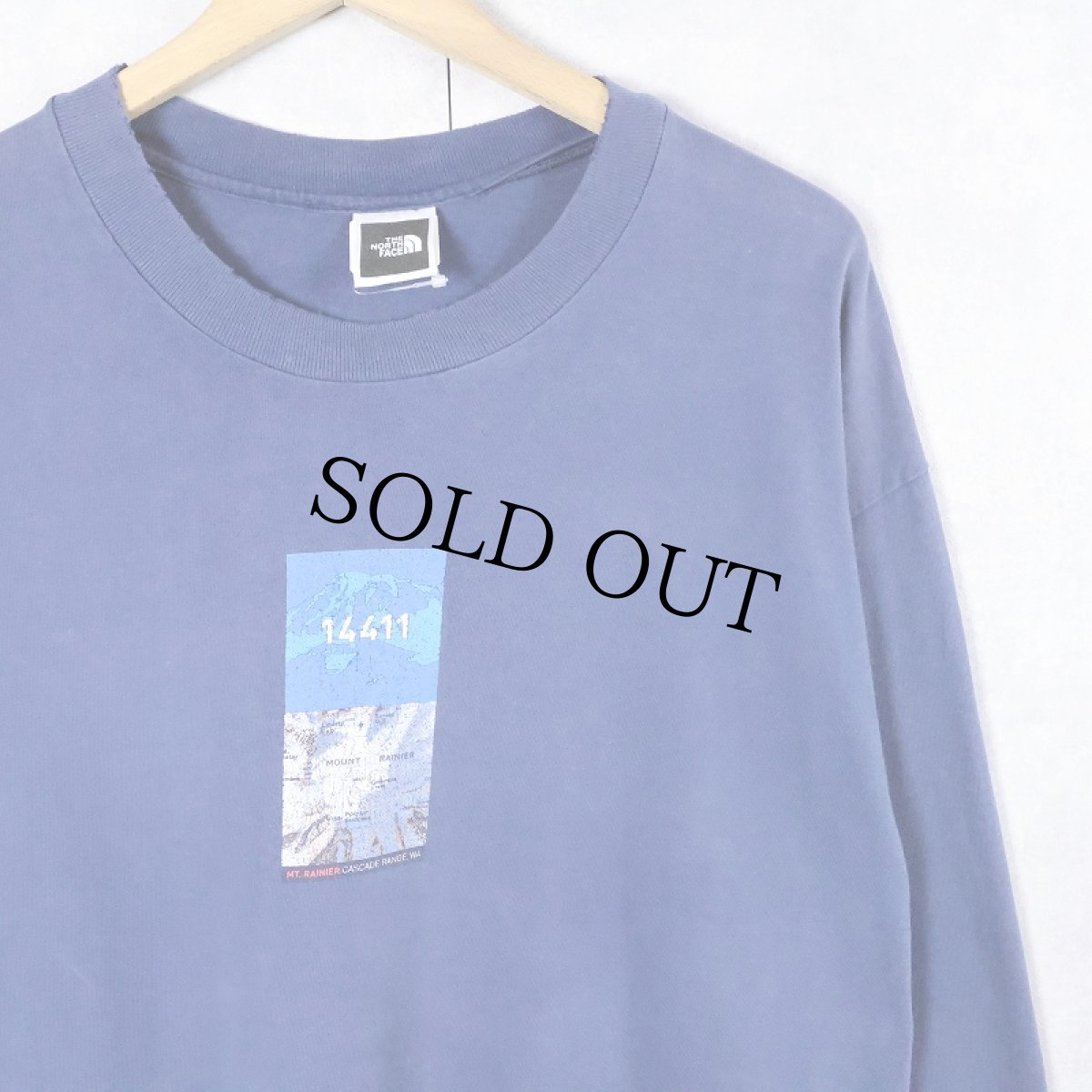 画像1: 90's〜 THE NORTH FACE "MT. RAINIER CASCADE RANGE, WA" プリントロンT NAVY (1)
