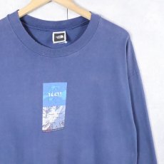 画像1: 90's〜 THE NORTH FACE "MT. RAINIER CASCADE RANGE, WA" プリントロンT NAVY (1)