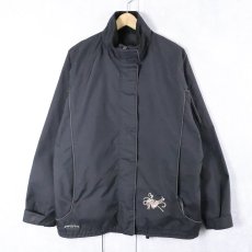 画像2: 2000's THE MATRIX 映画ロゴ刺繍 ナイロンジャケット BLACK L (2)