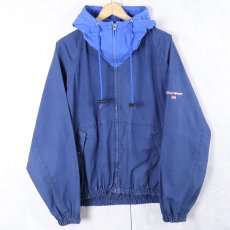 画像1: 90's POLO SPORT Ralph Lauren ロゴ刺繍 切り替えデザイン コットンジップパーカー L (1)