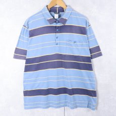 画像1: 2000's Patagonia "ORGANIC COTTON" ボーダー柄 コットンポロシャツ L (1)