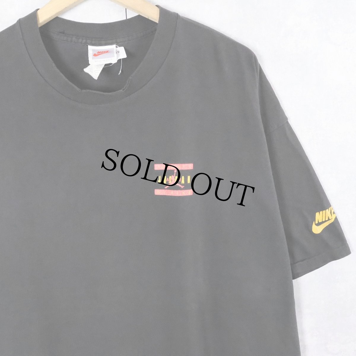 画像2: 90's NIKE 銀タグ USA製 "AIR JORDAN" ロゴプリントTシャツ BLACK XXL (2)