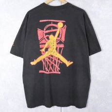 画像1: 90's NIKE 銀タグ USA製 "AIR JORDAN" ロゴプリントTシャツ BLACK XXL (1)