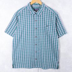 画像1: 2017SS Patagonia チェック柄 シアサッカーシャツ XL  (1)