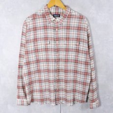 画像1: 2011SS Patagonia "ORGANIC COTTON" チェック柄 ちりめんシャツ L (1)