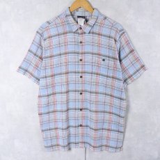 画像1: 2015SS Patagonia "ORGANIC COTTON" チェック柄 ちりめんシャツ XL (1)