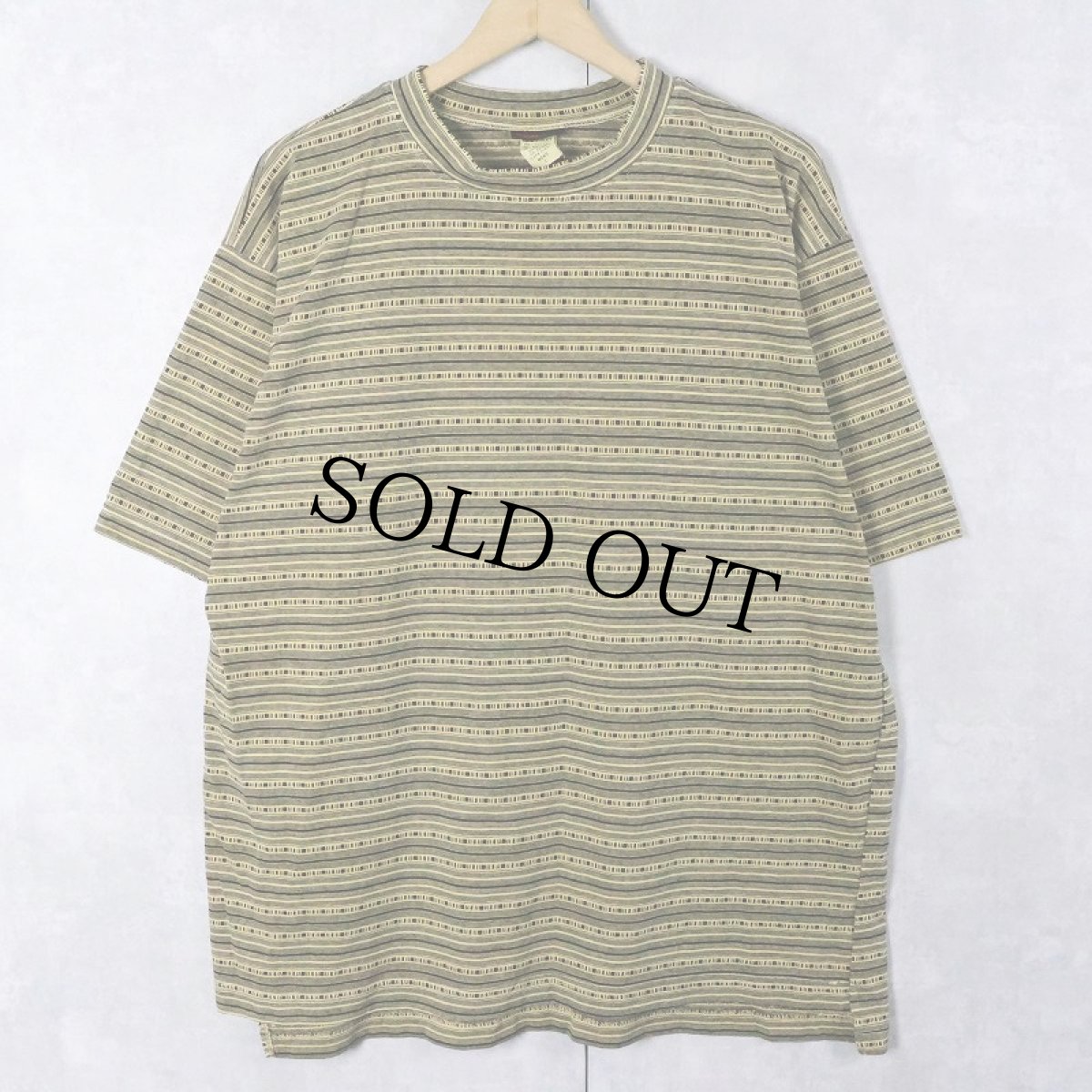 画像1: 90's GRAMICCI USA製 デザインボーダー柄 Ｔシャツ L (1)