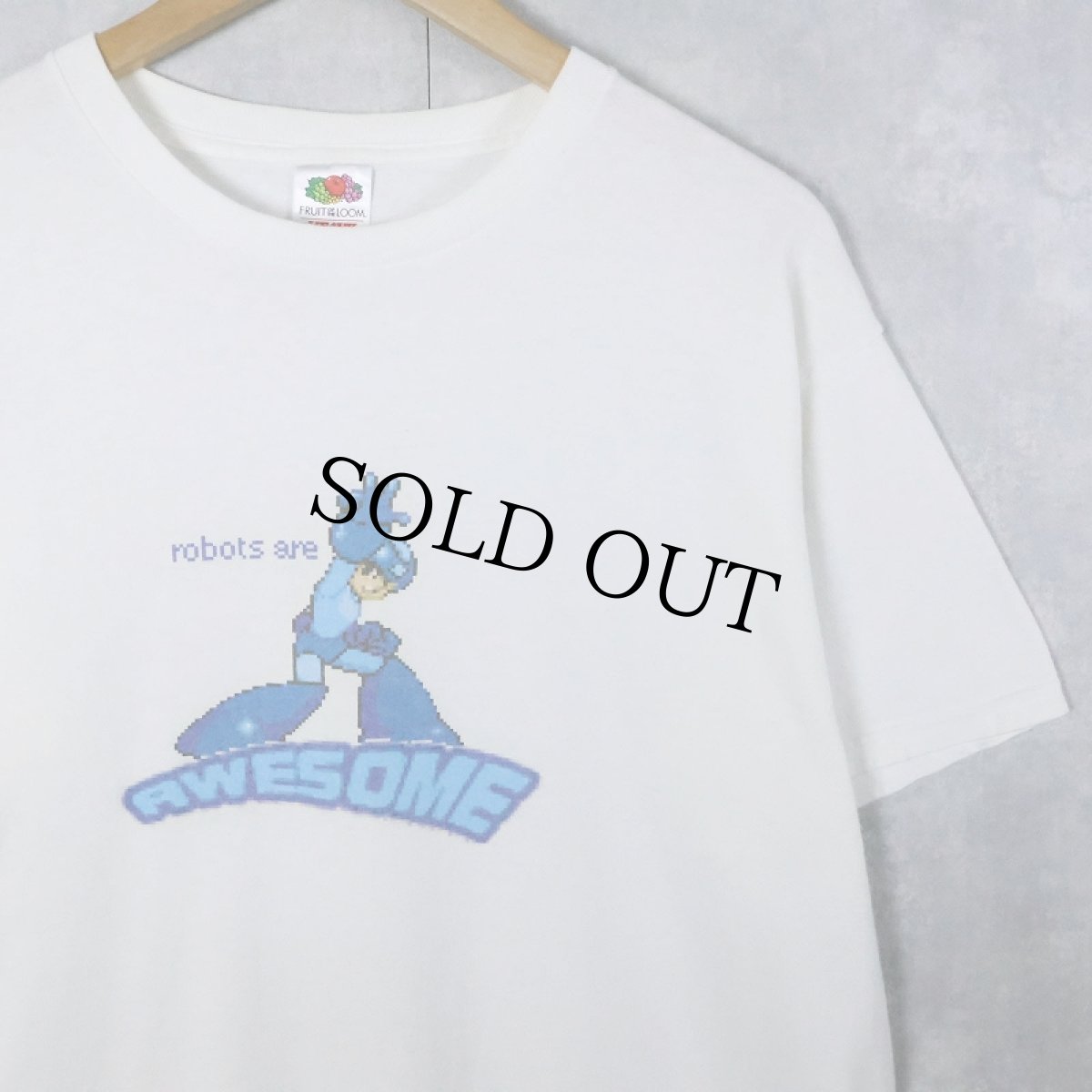 画像1: Rockman "BLUE BOMBER" ゲームキャラクター プリントTシャツ L (1)