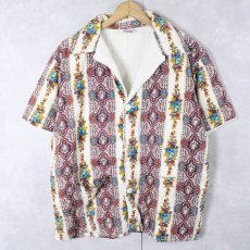 画像1: 〜70's CAMPUS USA製 総柄 パイル ビーチシャツ L (1)
