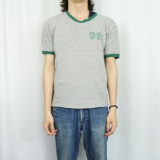 画像2: 60's MAYO SPRUCE USA製 "COLUMBIA" 染み込みプリントリンガーTシャツ L (2)