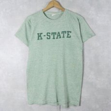 画像1: 60's Champion PRODUCTSタグ USA製 "K-STATE" 染み込みプリントTシャツ M (1)